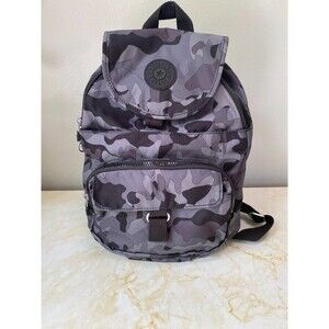 NEW RARE KIPLING QUEENIE BACKPACK LUGGAGE CAMO FOG NEW AUTHENTIC